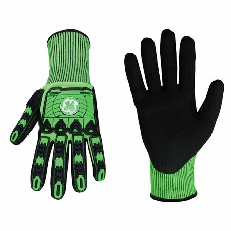 GE Impact Gloves, Sandy Nitrile 13GA, 1 Pair, XL GG240XLC